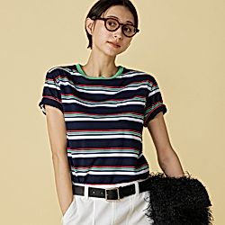 マディソンブルー 半袖シャツ RELAXED FIT SH P.STRIPE MADISONBLUE｜HORIZONTAL STRIPES POCKET TEE｜Tシャツ｜HAPPY PLUS