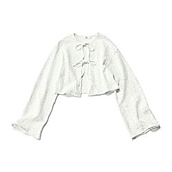 CELINE レースカーディガン ホワイト 12closet｜ワイドスリーブレースカーディガン｜カーディガン｜HAPPY PLUS