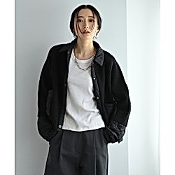 STYLE DELI｜【BLK001】ナイロン切り替えショートブルゾン｜ジャケット