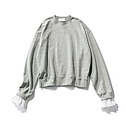 高山都さんコラボレースジャケット新品アルページュストーリー値下げ中‼️ 12closet｜【高山都さんコラボ】袖レーススウェット｜スウェット
