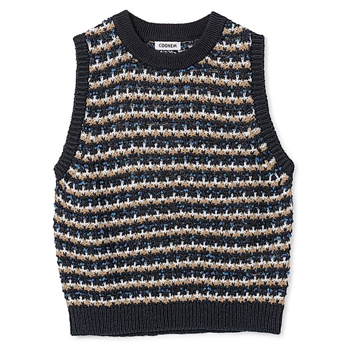 COOHEM｜SUKASHI BORDER KNIT V／T｜ベスト・ジレ｜HAPPY PLUS