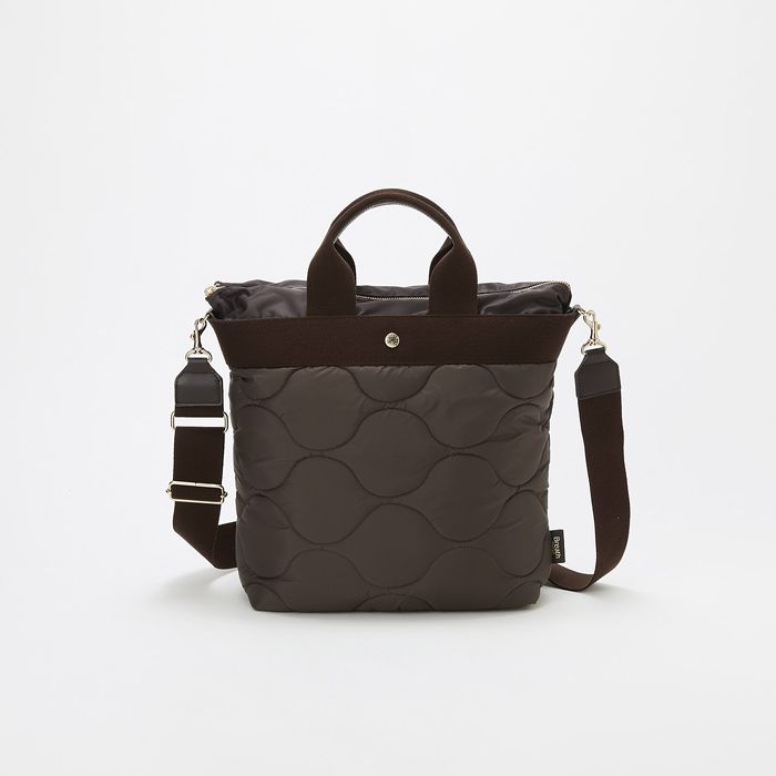 【美品】TOPKAPI リプル　縦型 ショルダー付　トートバッグ 黒 TOPKAPI｜【Breath TOPKAPI】RIPPLE リプル キルティング ショルダー