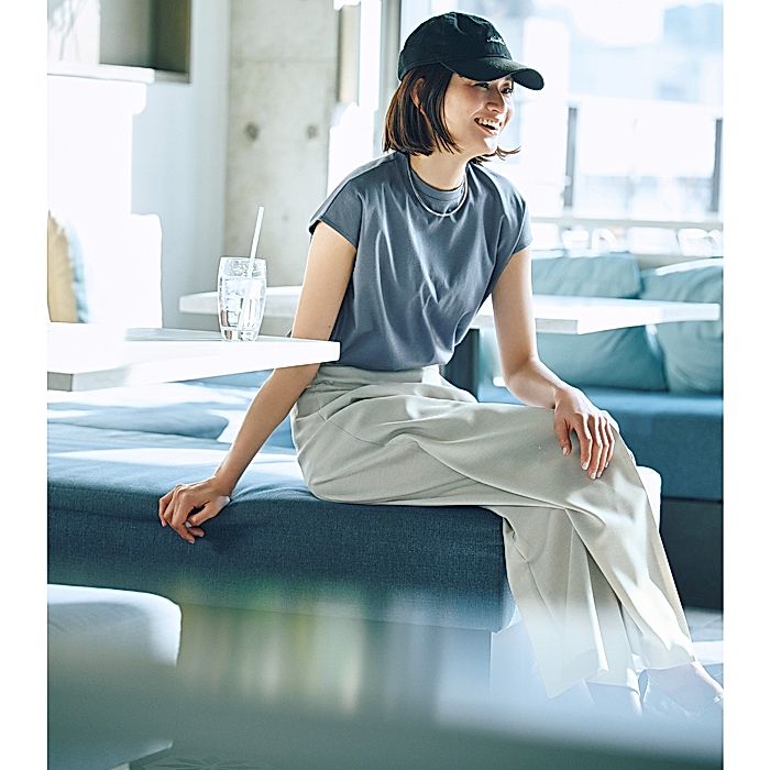 接触冷感フレンチスリーブTシャツ