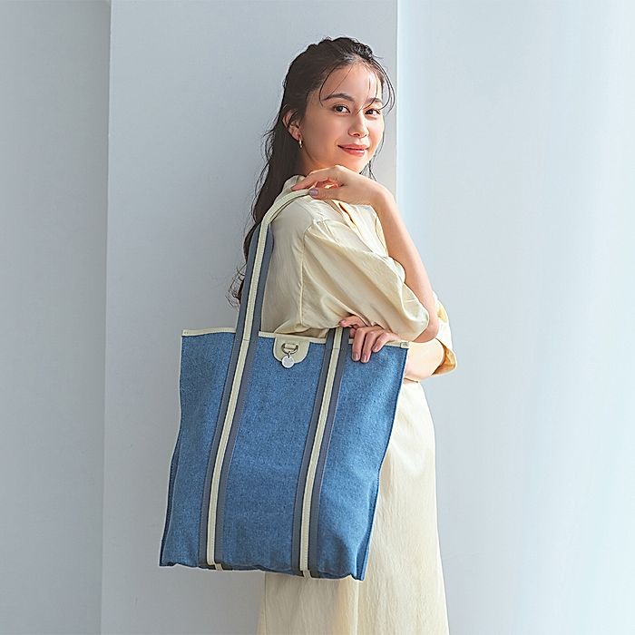 TREASURE TOPKAPI トートバッグ TOPKAPI｜【TREASURE TOPKAPI】レザーコンビ ストライプハンドル