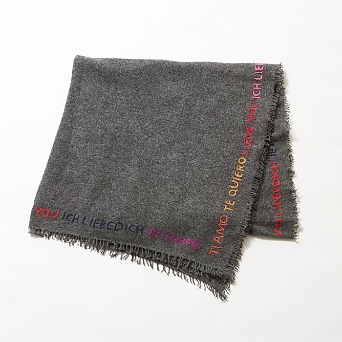 Faliero Sarti｜カシミヤニット刺繍ストール｜マフラー・ストール