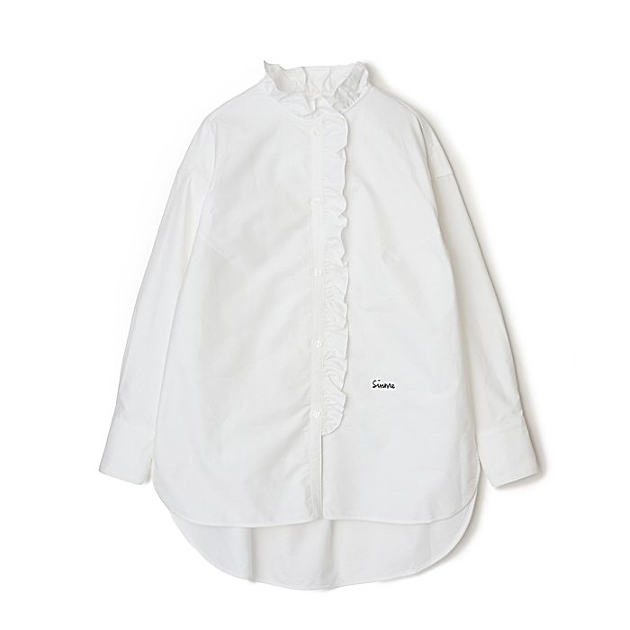 SINME×eclat｜オーバーサイズフリルシャツ｜シャツ・ブラウス｜HAPPY PLUS