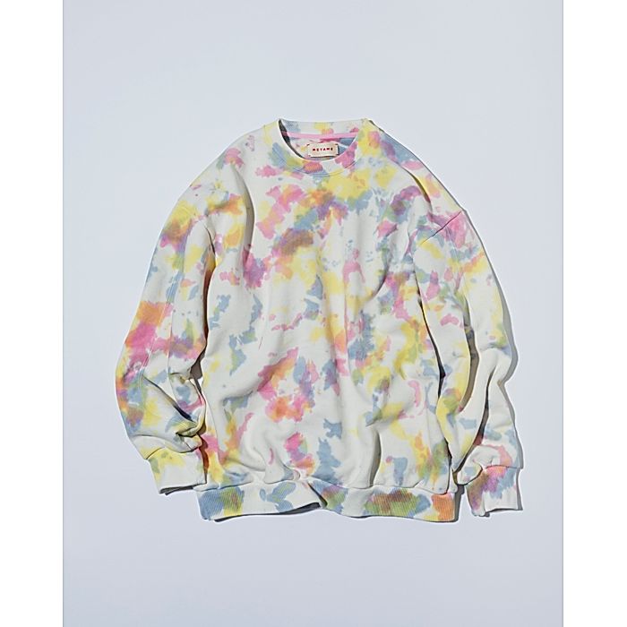 新色♡ 人気デザインのため早い者勝ち！！ MEYAME｜TIE-DYE SWITCHING PATTERN SWEAT(BRUSHED LINING